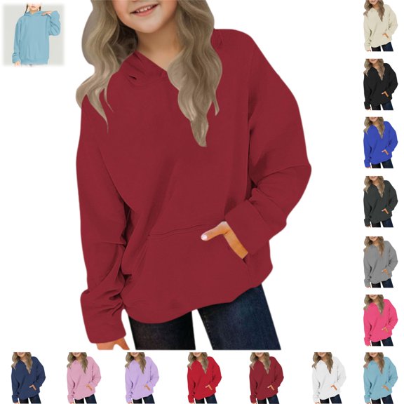 YOUYEDIAN Hoodies for Teen Girls Casual Oversized Fleece Hooded Sweatshirt
