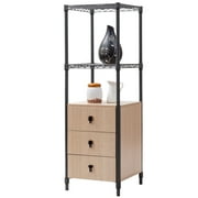 Costway Steel Frame Storage Tower Floor Cabinet Unit Freestanding Bath 3 Drawers Shelf