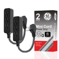 thumbnail image 1 of Cable de extensión Power Strip GE de 3 salidas, 6 pies, 2 unidades, negro, 1 of 9