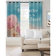 thumbnail image 4 of Life Is Better At The Beach Blackout Curtains for Bedroom Living Room, Summer Ocean Umbrella Slippers Starfish 90 In Long Thermal Insulated Room Darkening Drapes Grommet Window Treatments, 52 x 90 In, 4 of 9