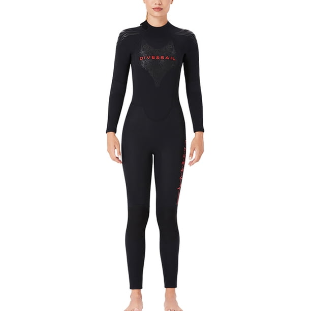 DIVE SAIL Traje de buceo 3MM Neopreno Traje de neopreno a prueba de frío Servicio de larga duración Tecnología textil Material de Accesorio de surf hembra negro S Yuarrent OD019365-02
