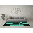 thumbnail image 3 of Ahgly Company Machine Washable Indoor Rectangle Abstract Turquoise Blue Contemporary Area Rugs, 7' x 10', 3 of 4