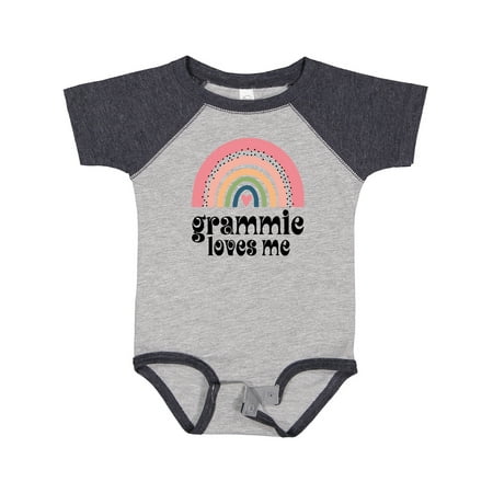 

Inktastic Grammie Loves Me Boho Rainbow Gift Baby Girl Bodysuit