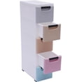 thumbnail image 4 of Plastic Stackable Storage Cart 5 Drawer Containers Storage Organizer Unit Mobile Stacking Bins [Multi Color A 7.9"x15.7"x33.1"], 4 of 9