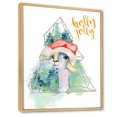 thumbnail image 2 of Designart Cute Christmas Llama In Santa Hat Children's Art Floating Frame Wall Art, 2 of 4