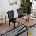thumbnail image 4 of Set of 2 Modern Upholstered Dining Chair, Velvet Fabric Tufted Chairs with Rubber Wood Legs and Stainless Steel Pull Ring, Accent Parsons Chair for Living Room, Bedroom, Home Kitchen, 4 of 11