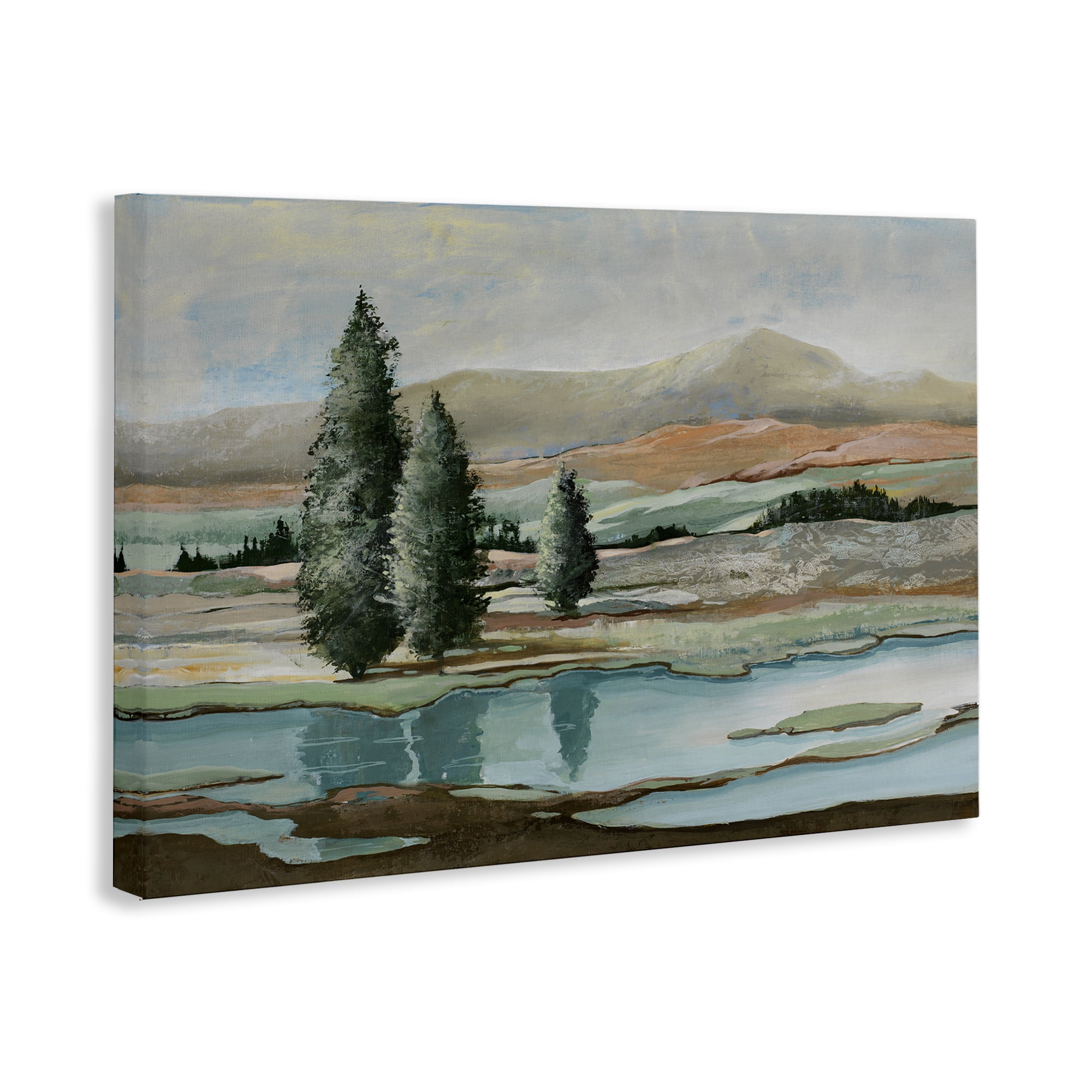 Stupell Industries Natural Creek Landscape Landscape & Nature Painting Wrapped Canvas Art Print Wall Art, 36 x 24