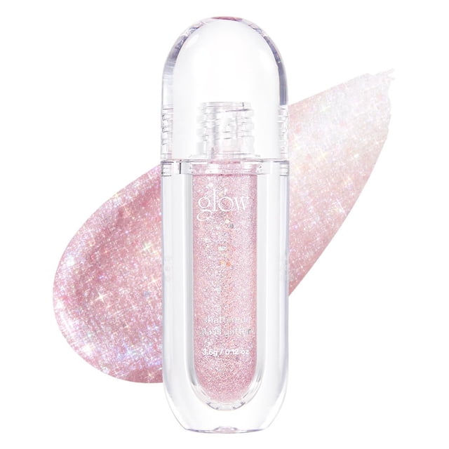 brillo de vidrio roto #desconocido: brillo de ojos brillante de larga duración, sombra de ojos con brillo líquido y resaltador con aplicador de precisión, 0.1 oz