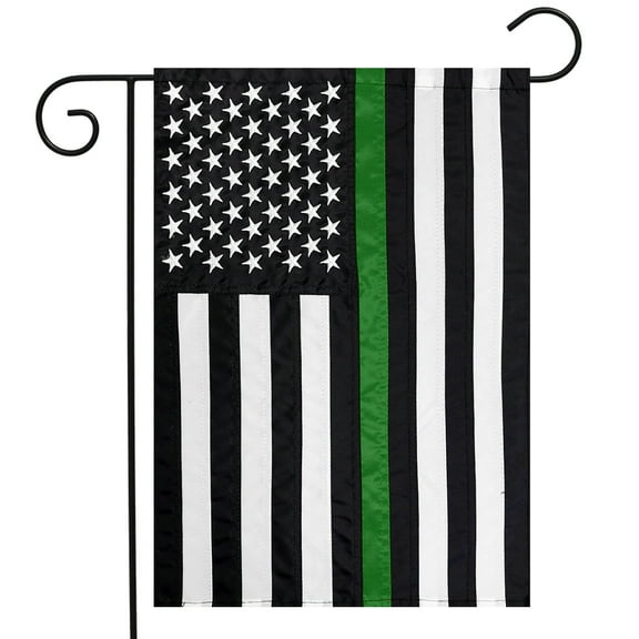 Briarwood Lane Thin Green Line Embroidered Garden Flag