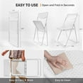 thumbnail image 3 of Plastic Folding Chairs, Comfortable Foldable Chair with Breathable Mesh Seat and Sturdy Metal Frame 350lbs Capacity for Indoor and Outdoor Use, Party, Event, Office, Dining, White, 8 Pack, 3 of 9
