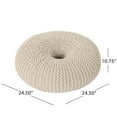 thumbnail image 3 of GDF Studio Capson Cotton Knitted Donut Pouf, Beige, 3 of 4