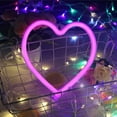 thumbnail image 4 of Pink/1Pc Led Heart-Shaped Neon Light Wall Hanging Art Bar Bedroom Living Room Party Home Rooms, Children'S Rooms, Corridors, Balconies, Porches, Pavilions, Dining Rooms，Decor Night Light 20*20*2Cm, 4 of 7