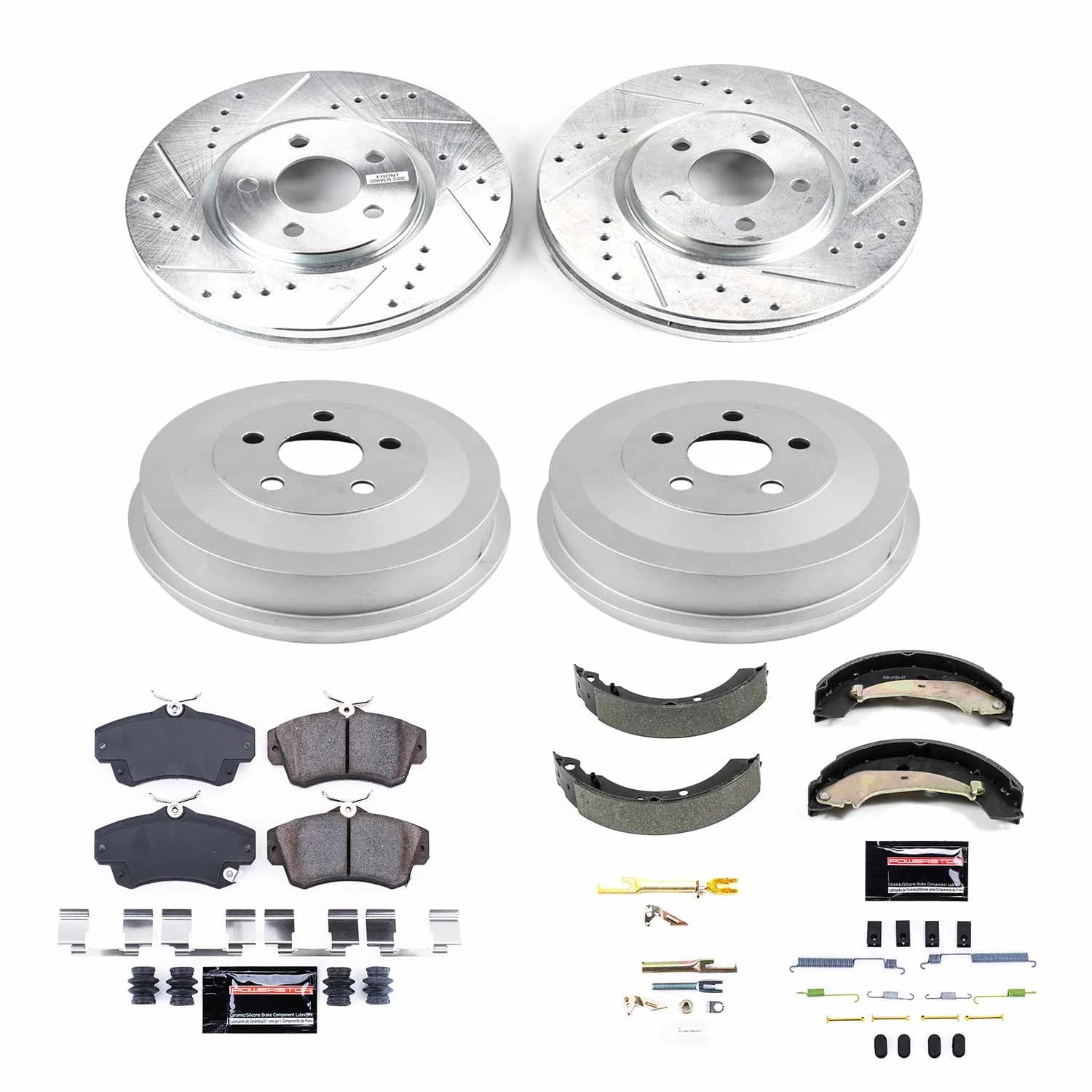 PowerStop Front and Rear Z23 Evolution Sport Brake Pad Rotor Drum and Shoe Kit Fits: CHRYSLER Select Models K15233DK