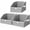 Gray, variant on Closet Storage Bins, Trapezoid Organizer Box for Shelves, Fabric Clothes Bin, Foldable Organizing Baskets with Handles, Large, Light Brown, 3-Pack