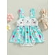 thumbnail image 2 of Vestido de Pascua para niñas pequeñas, mono informal sin mangas con estampado de conejito, vestido de verano informal de corte A con conejo, 2 of 8