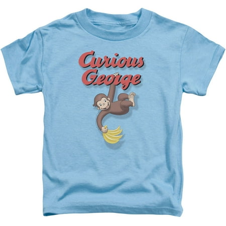 Childrens T-shirt Tee - Curious George Boys' Hangin Out Childrens T-shirt Carolina Blue