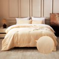 thumbnail image 5 of Sonive Washed Comforter Set Full Size - 3 Pieces Soft Luxury Cationic Dyeing Bedding Sets, Linen-Like Texture Breathable Wrinkle Bed Sets, Beige, 5 of 7