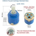thumbnail image 2 of 35mm Ceramic Faucet Cartridge Replacement For Single Handle Kitchen Basin Shower Faucet Part, 2 of 3