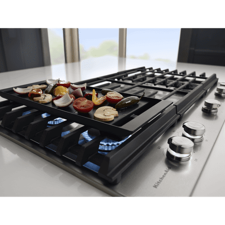 KitchenAid - 36" Built-In Gas Cooktop - Stainless Steel