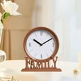 thumbnail image 4 of GUOOL 2Pcs Table Clocks Shelf Family Decorative Easy to Read Mantel Clocks Non Ticking Brown Deep Gray, 4 of 9