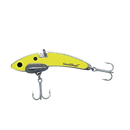 SteelShad XL - 3/4 oz - Yellow Shad - Long Casting Lipless Crankbait, Perfect for Bass, Walleye, Lake Trout, Salmon, Striper Fishing - Fresh & Salt Water (Best Saltwater Fishing In January)