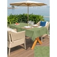 thumbnail image 6 of 60x120 Inch Outdoor Tablecloth with Umbrella Hole Zipper Rectangle Farmhouse Green Rectangular Tablecloths Outside Waterproof Boho Vintage Country Woven Texture Patio Table Cloth Cover for Picnic, 6 of 8