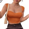 thumbnail image 1 of Camiseta Sin Mangas Summer Crop Top Ins Sexy Ultra Short Lady Vest Mujer Color sólido (Naranja S) Cgtredaw Para estrenar, 1 of 1