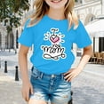 thumbnail image 2 of Toddler Girl Shirts 2t Cute Graphic Short Sleeve T Shirt Top Funny Crew Neck Pullover Tops T-Shirt Boys & Girls Shirts Sky Blue,4-5Y, 2 of 4