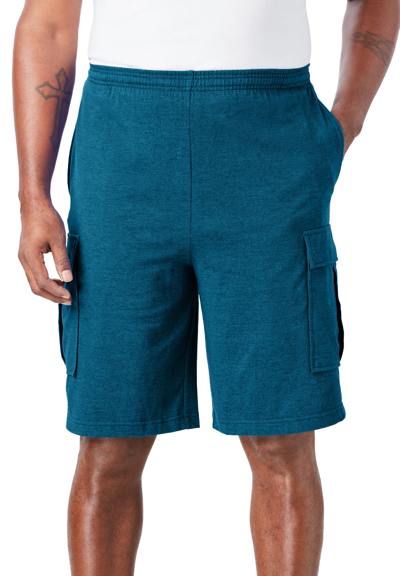 Kingsize Men's Big & Tall Lightweight Jersey Cargo Shorts - Walmart.com