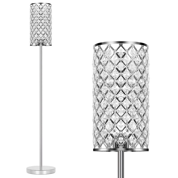 Lámpara de pie Seaside Village Crystal con elegante pantalla LED