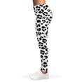thumbnail image 3 of White Leopard Print Leggings, Leopard Wide Animal Sexy Yoga Leggings For Women., 3 of 5