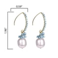 thumbnail image 2 of Gold Over Sterling Silver with Freshwater Pearl and Natural Aquamarine Dangle Earring, 2 of 4
