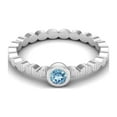 thumbnail image 2 of 925 Sterling Silver 3mm Round Blue Topaz Stackable Women Valentines Day Gifts Ring, 2 of 4