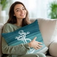 thumbnail image 3 of Decorative Throw Pillow Covers 16x16 Inch Set of 2 Teal Anchor Home Decor Pillow Cases for Couch, Nautical Coastal Cushion Case for Living Room Bedroom Bed Car Chair, 3 of 9