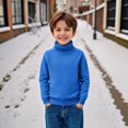 thumbnail image 6 of EnJoCho Toddler Kids Lightweight Cable Knit Sweater Turtleneck Pullover Top Warm Solid Undershirt Fall Winter Soft Baby Child Thermal Wear Layering, 6 of 6