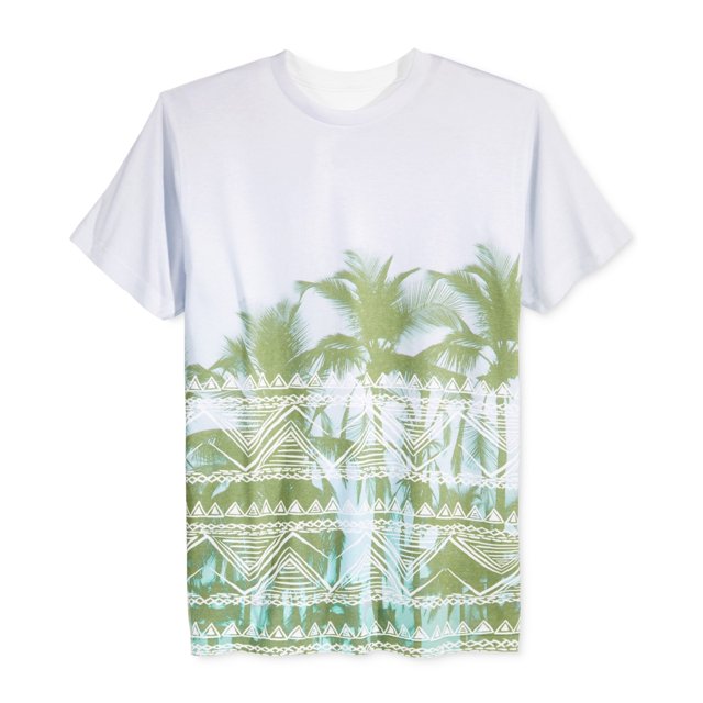 Camiseta gráfica Univibe para hombre con palmeras blanca XXL