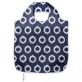 thumbnail image 1 of Indigo Fabric Shopping Tote, Grunge Abstact Geometrical Design with Sketchy Round Rectangulars Image, Portable and Foldable Bag to Keep in Pocket Bag Purse & Car, Dark Blue and White, by Ambesonne, 1 of 4