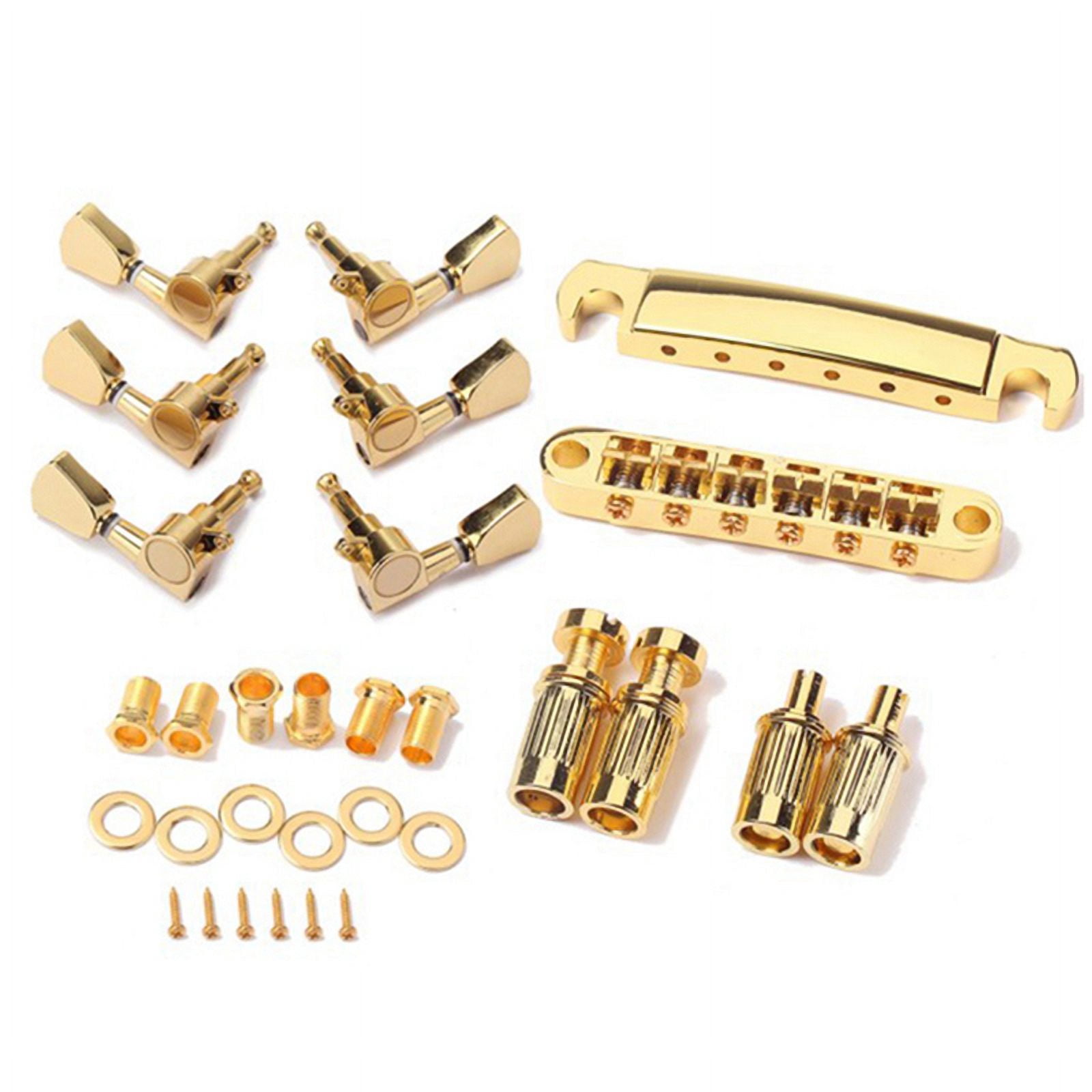 2 Set Gold String Saddle Tune-O- Bridge&Tailpiece for Gb Lp Style Electric Guitar