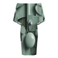 thumbnail image 4 of Square Circle Abstract Geometry Sage Green Women's Off The Shoulder Ruffles Summer Wedding Guest Loose Casual Party Beach Dress, 4 of 9