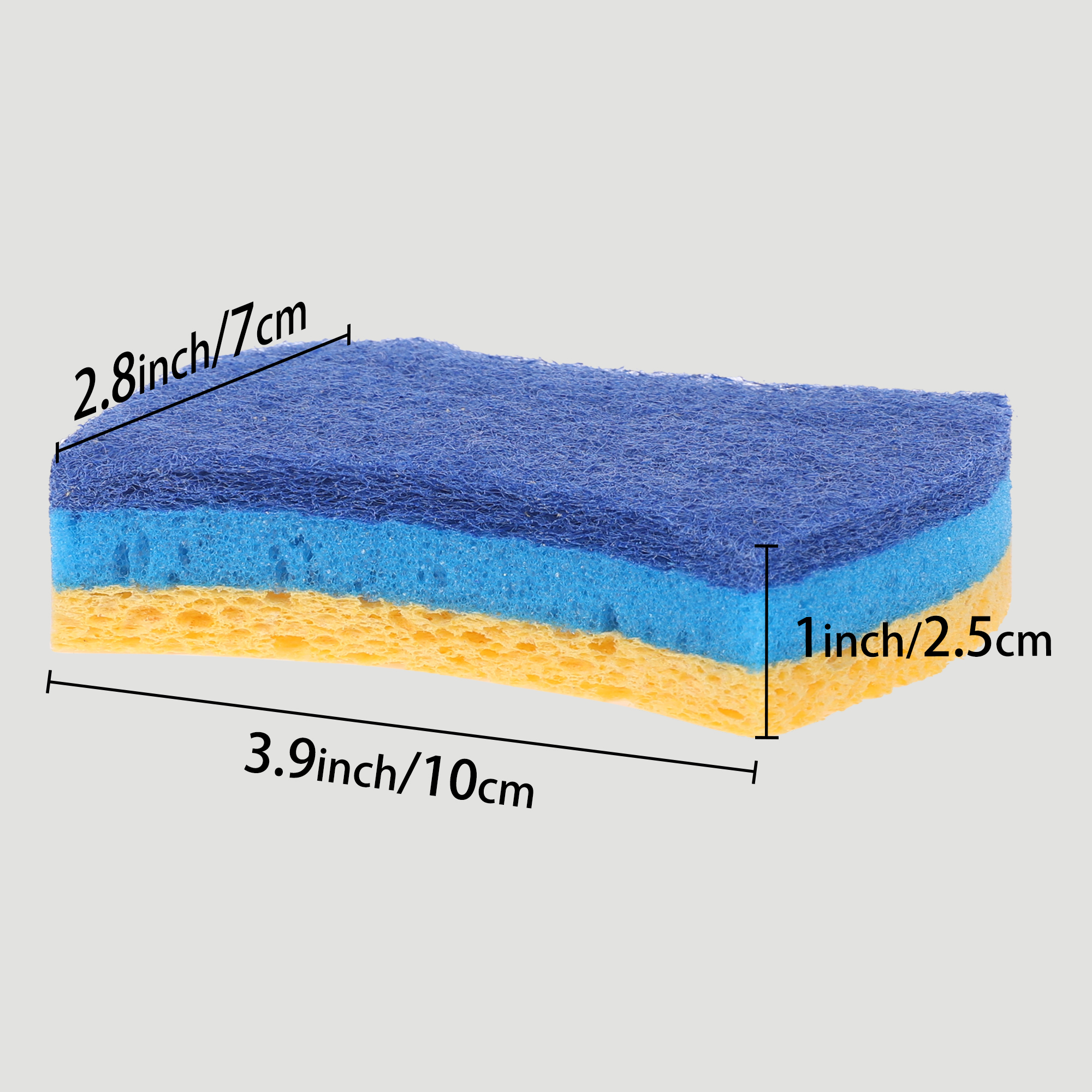 Unique Bargains Non-Scratch Scrub Sponges Cleaning Sponges for Kitchen Dishes Blue 6 Pcs