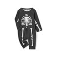 thumbnail image 3 of Halloween Family Matching Pajamas Adult Kids Skull Skeleton Print Long Sleeve Tops And Stretch Casual Pants Sleepwear, 3 of 10