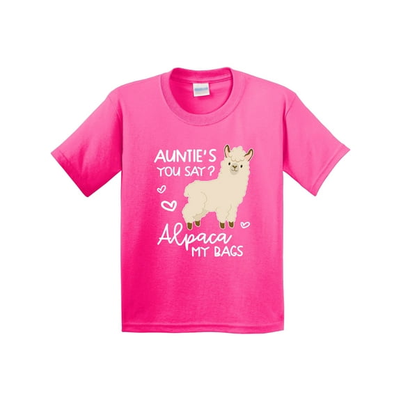 Inktastic Auntie's You Say Alpaca My Bags Youth T-Shirt