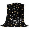 thumbnail image 6 of Black Graduation Blanket Soft Cozy Warm Throw Blanket for Couch, Plush Fuzzy Flannel Fleece Blankets for Sofa, Stars Modern Art Bed Blankets Lightweight Gifts for Women, 30"x40", 6 of 9