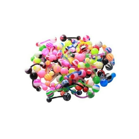 - Lot of 20 14G Belly Button Rings Bioflex Piercing Jewelry No Duplicates