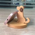 thumbnail image 5 of Soporte para teléfono con diseño de perro, soporte de escritorio para teléfono inteligente de madera oso de fresa Electrónica, 5 of 5