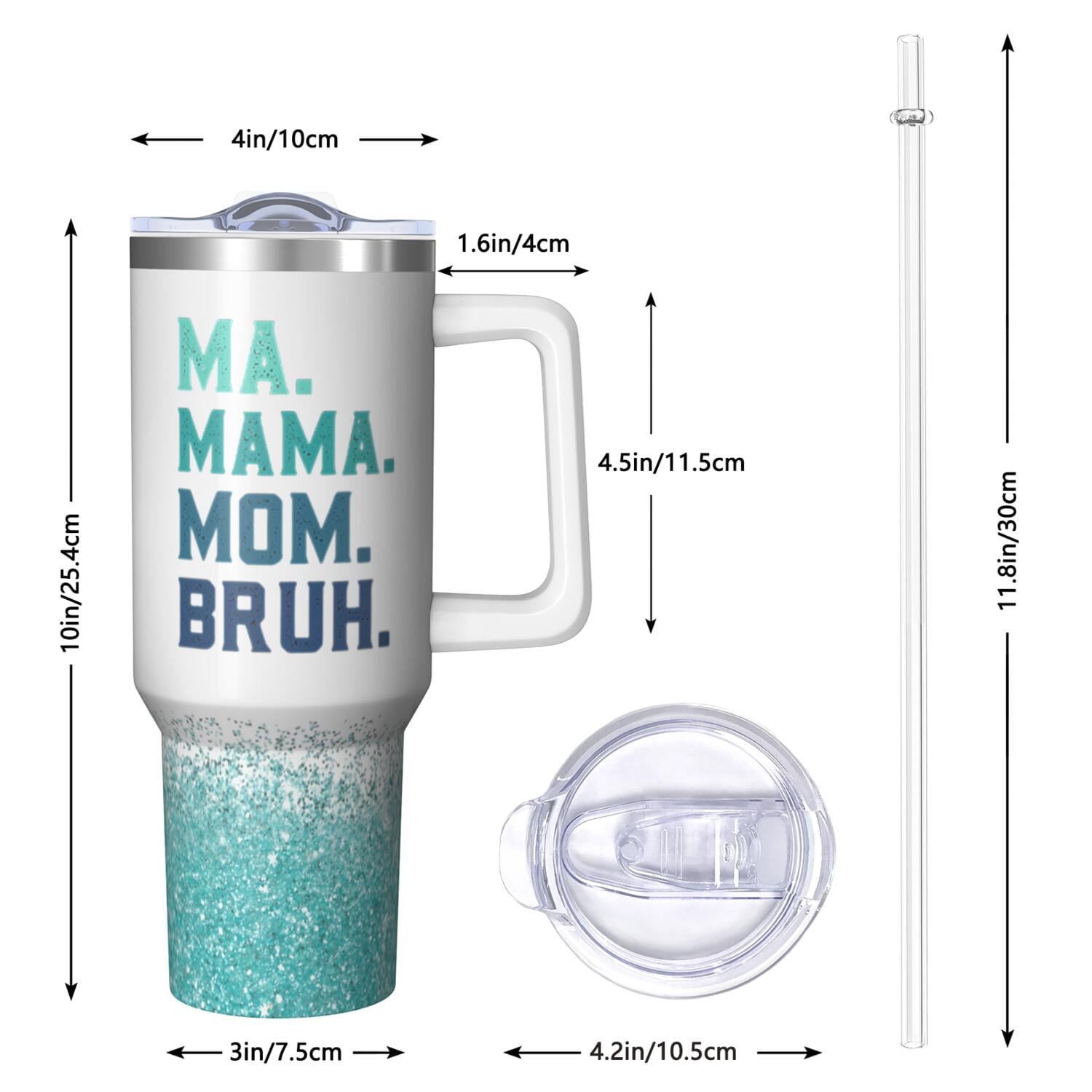 Mom Gift from Daughter Son Kids - Extra Large 40 Ounce Tumbler Cup - Best Birthday Christmas Mothers Day Gift for Mom - Insulated Steel Mug with Lid