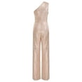 thumbnail image 4 of Xnihocha Combinaison Sans Manches pour Femmes une Épaule Robe de Soirée à Sequins Robe de Soirée Champagne TTG, 4 of 7