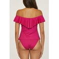 thumbnail image 3 of Trina Turk Women's Standard Ruffle Tankini, Off Shoulder, Beach Cover Ups, Monaco (Sangria), 2, 3 of 3