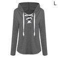 thumbnail image 1 of Sudadera con capucha para mujer Sudadera con capucha y cuello en V Suéter con tirantes de manga larga, L, Negro kenally AP000968-05, 1 of 7