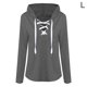 thumbnail image 1 of Sudadera con capucha para mujer Sudadera con capucha y cuello en V Suéter con tirantes de manga larga, L, Negro Kearding AP000968-05, 1 of 7